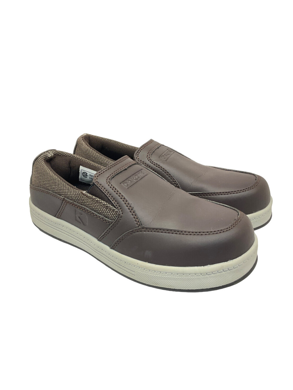 DAKOTA Men's Slip-On Street Sport STSP Safety Work Shoes 3819 Brown Leather 7M